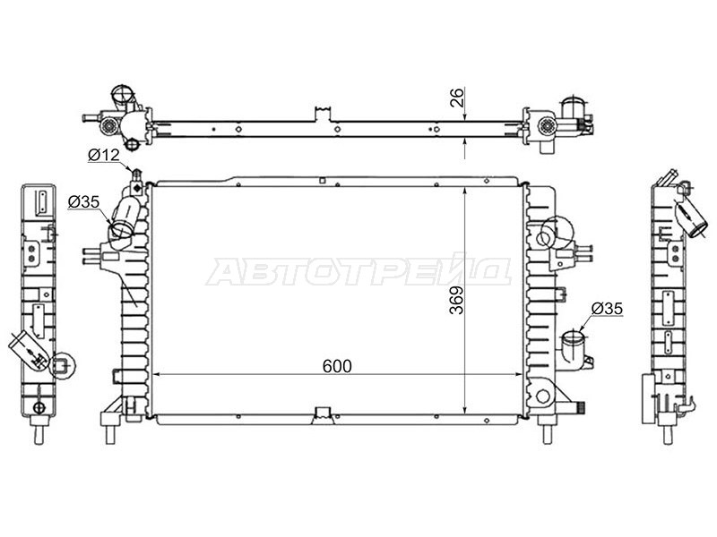 Радиатор Opel Astra 04-13 / Zafira 05-14