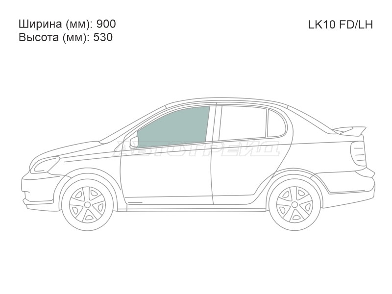Стекло боковое опускное (Спереди / Слева / Цвет зеленый) Toyota Vitz 99-05 / Echo 99-05