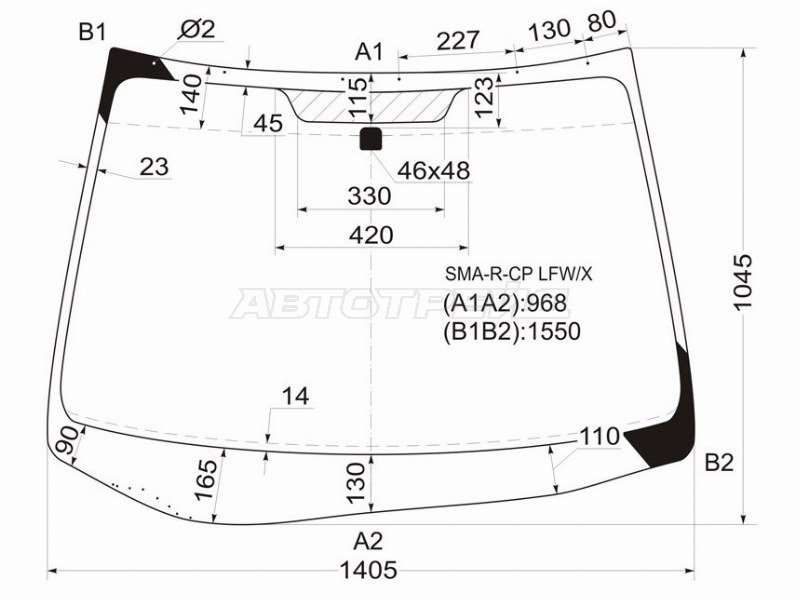 Стекло лобовое HONDA STREAM 06-14