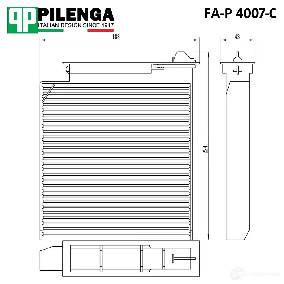Pilenga FAP4007C — Фильтр салонный угольный