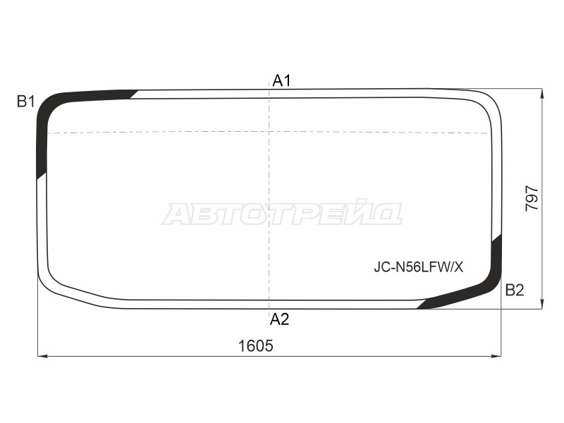 Стекло лобовое JAC N56 14-22 / Kamaz 43085 (COMPAS-5) 23-