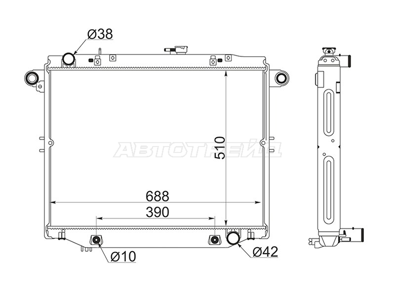Радиатор Toyota Land Cruiser (J100) 98-07 / Land Cruiser Cygnus 98-07