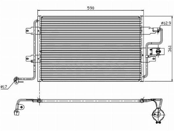 Радиатор кондиционера Audi A3 96-03 / Skoda Octavia 96-10