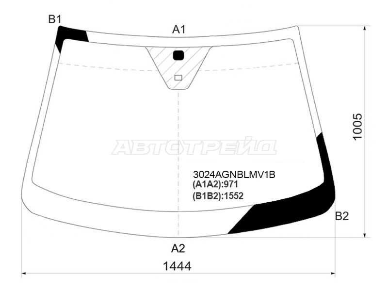 Стекло лобовое (Датчик дождя) Chevrolet Captiva 06-15 / Opel Antara 06-15