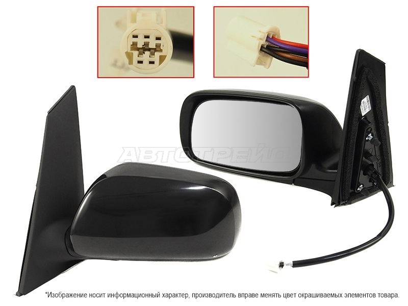 Зеркало Toyota Prius (NHW20) 03-11 (Слева / Обогрев / Регулировка / 5 контактов / LHD)