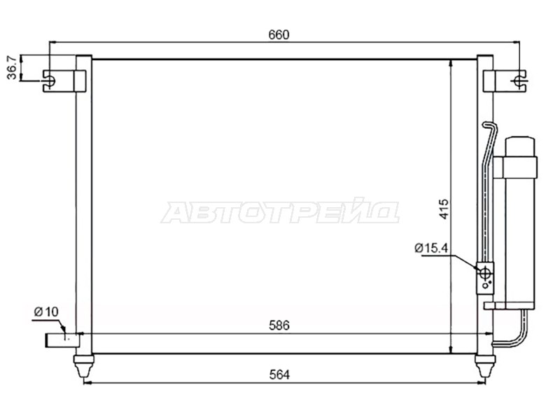 Радиатор кондиционера Chevrolet Aveo 02-11 / Kalos 03-08