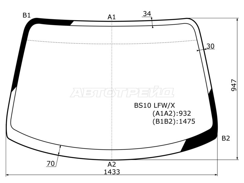 Стекло лобовое Toyota Ipsum (SXM10) 96-01 / Picnic 96-01