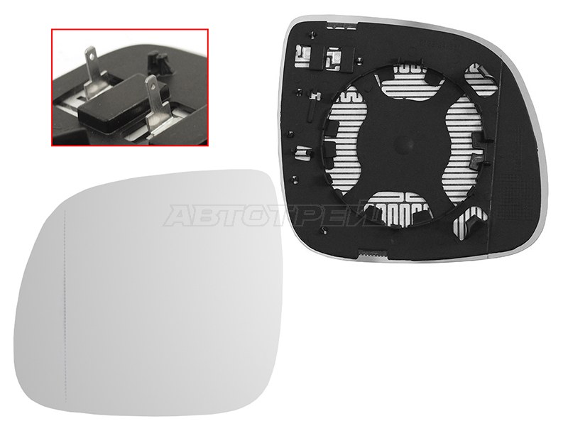 Полотно зеркала Volkswagen Touareg 06-10 (Слева / Обогрев)
