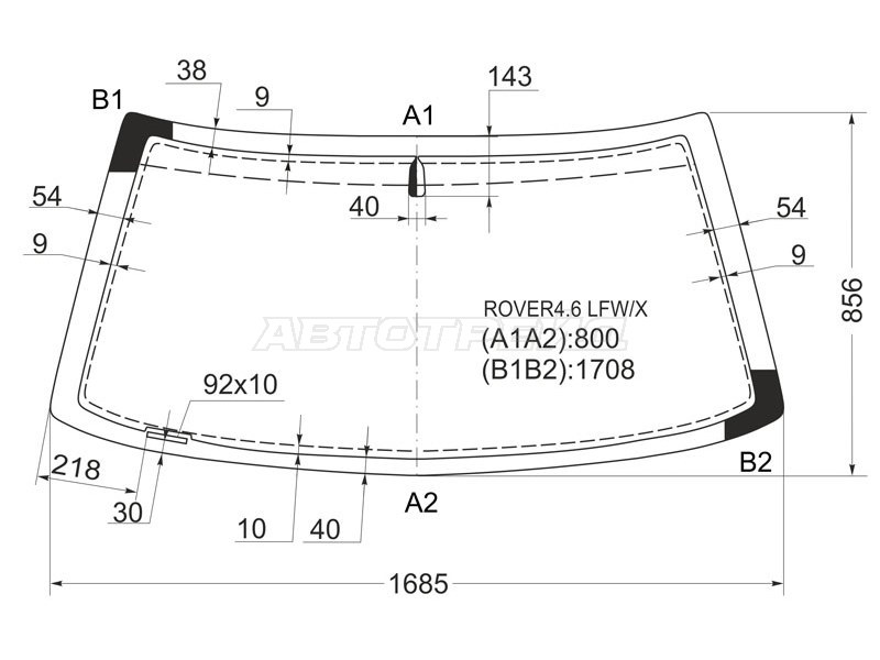 Стекло лобовое Land Rover Range Rover 94-02
