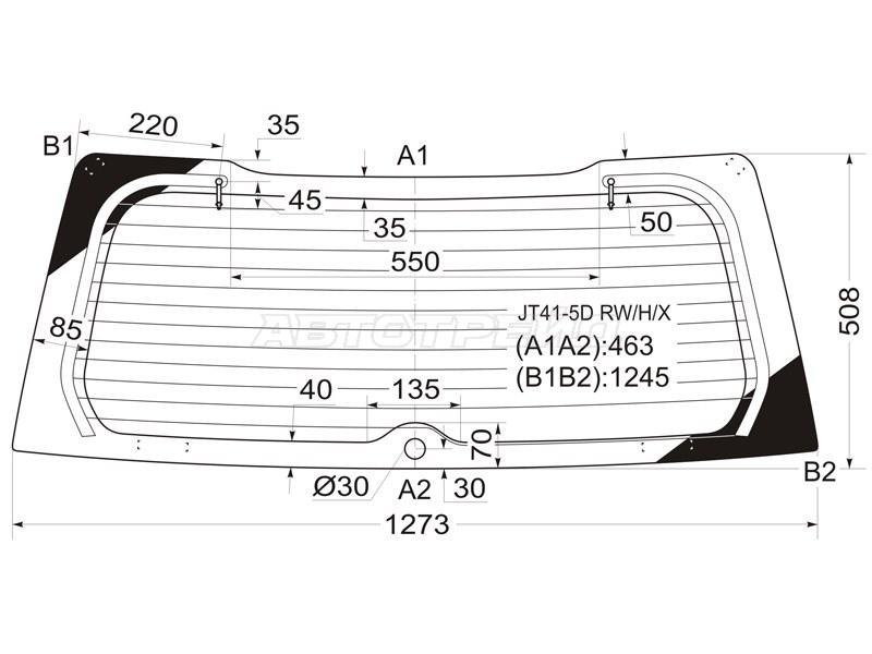 Стекло заднее (Цвет зеленый / Обогрев / 5D WGN) Mitsubishi Lancer 02-10 / Lancer Cedia 00-03