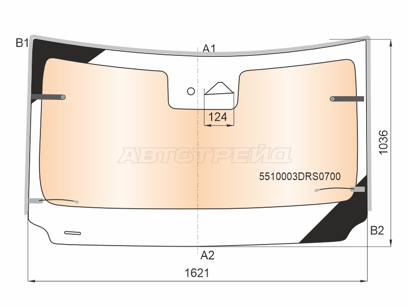 Стекло лобовое (Обогрев полный / Камера / Датчик дождя / Молдинг) GAC GS8 23-