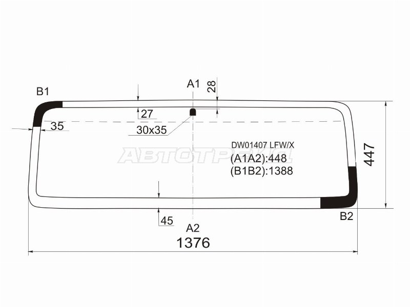 Стекло лобовое Jeep Wrangler 96-07