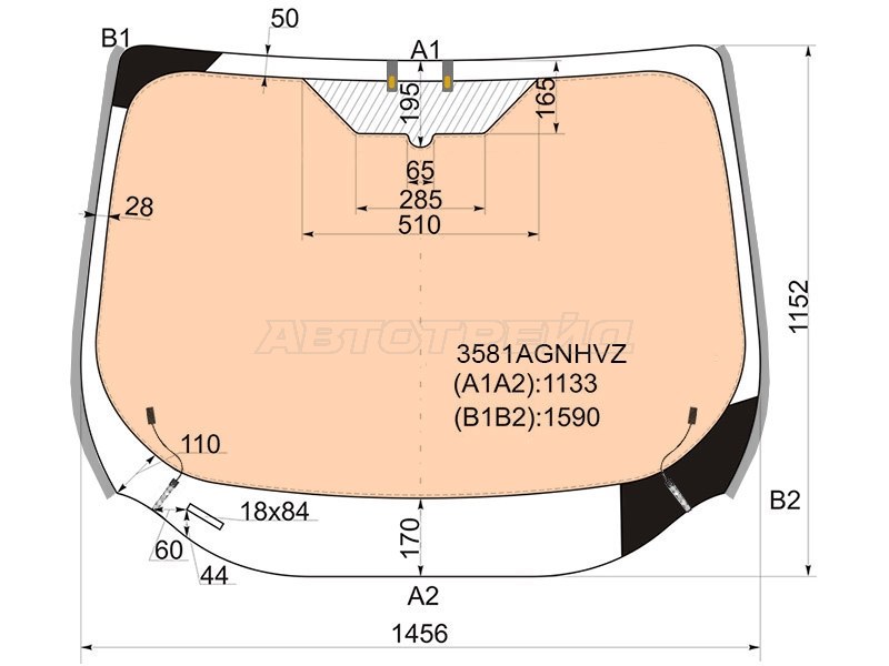 Стекло лобовое (Обогрев полный / Молдинг) Ford Kuga 13-17 / Escape 12-15