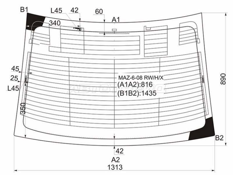 Стекло заднее (Цвет зеленый / Обогрев / Антенна / 4D SED) Mazda 6 07-12 / Atenza 07-12