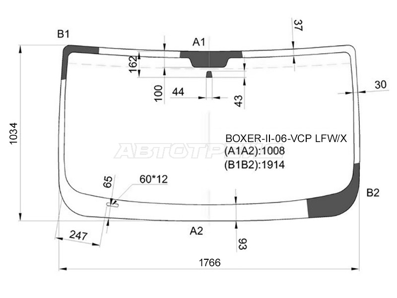 Стекло лобовое Peugeot Boxer 06- / Citroen Jumper 06-