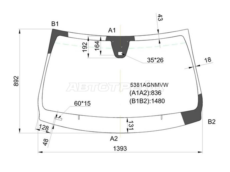 Стекло лобовое (Датчик дождя / Молдинг) Mercedes-Benz A-Class 12-15 / CLA-Class 13-16