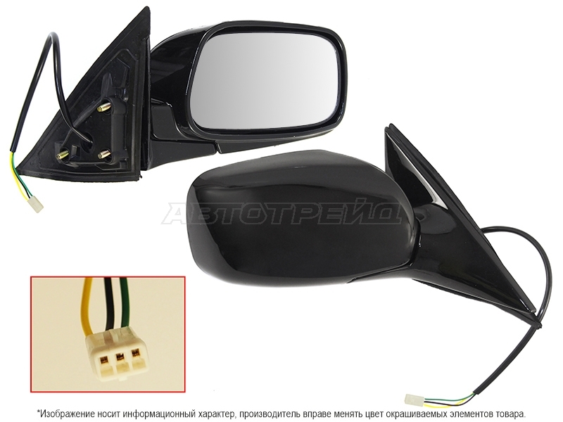 Зеркало Toyota Camry (XV30) 01-06 (Справа / Регулировка / 3 контакта / LHD)