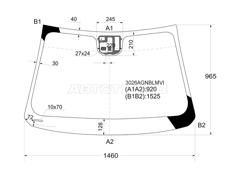 Стекло лобовое (Датчик дождя) Chevrolet Cruze 09-15 / Daewoo Lacetti 08-11