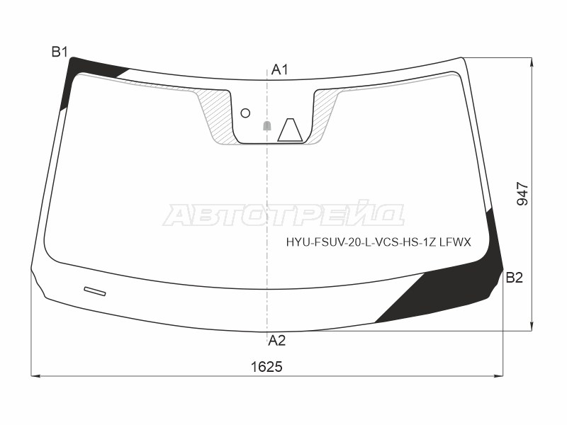 Стекло лобовое (Камера / Датчик дождя) Hyundai Palisade 18-22