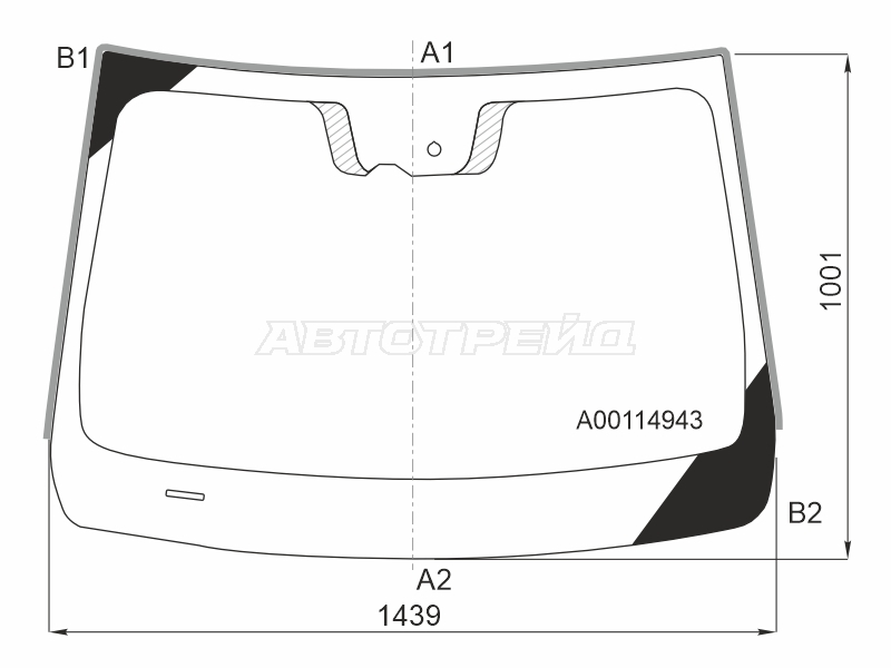 Стекло лобовое (Датчик дождя / Молдинг) BAIC U5 Plus 21-