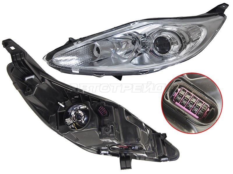Фара Ford Fiesta 08-12 (Слева / Галоген / С электрокорректором)