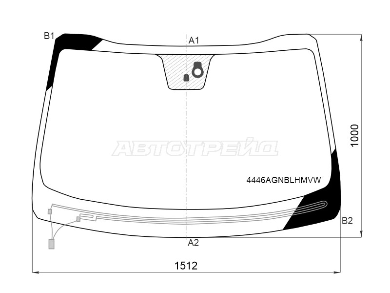 Стекло лобовое (Обогрев щеток / Датчик дождя) Kia Sorento 14-20 / Sorento Prime 14-20