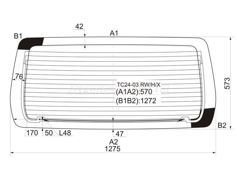 Стекло заднее (Цвет зеленый / Обогрев) Nissan Serena 01-05
