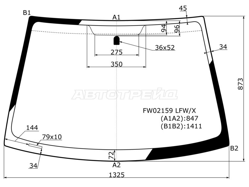 Стекло лобовое Toyota Vitz 99-05 / Echo 99-05