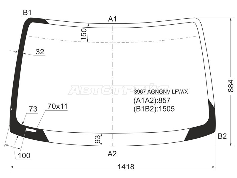 Стекло лобовое Honda HR-V 98-07