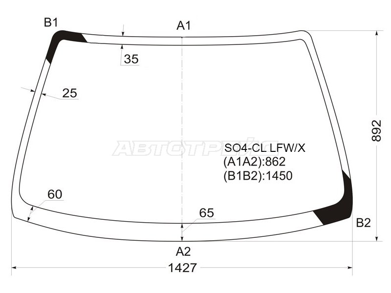 Стекло лобовое Honda Civic 95-00 / Civic Ferio 95-00