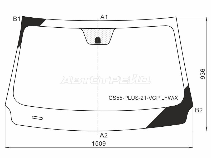 Стекло лобовое Changan CS55 PLUS 21- / Qiyuan Nevo Q05 23-