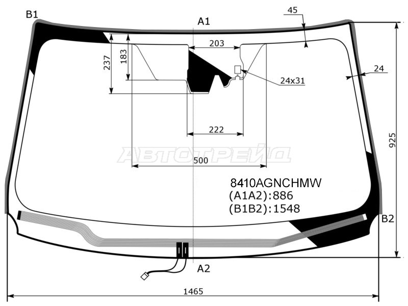 Стекло лобовое (Обогрев щеток / Камера / Датчик дождя / Молдинг) Toyota RAV4 (XA40) 12-19