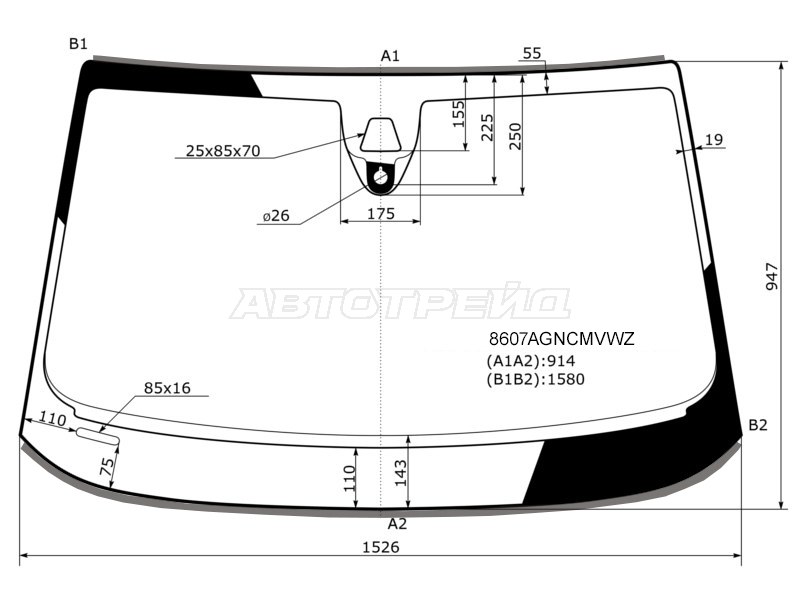 Стекло лобовое (Камера / Датчик дождя / Молдинг) Audi A8 09-13