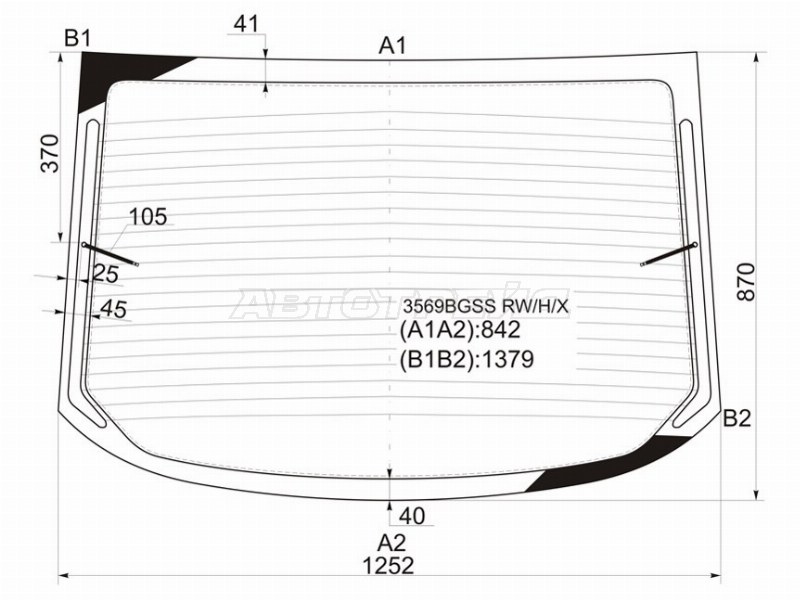 Стекло заднее (Цвет зеленый / Обогрев / Антенна / 4D SED) Ford Mondeo 07-15