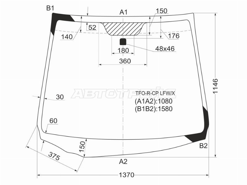 Стекло лобовое Honda Fit 07-13