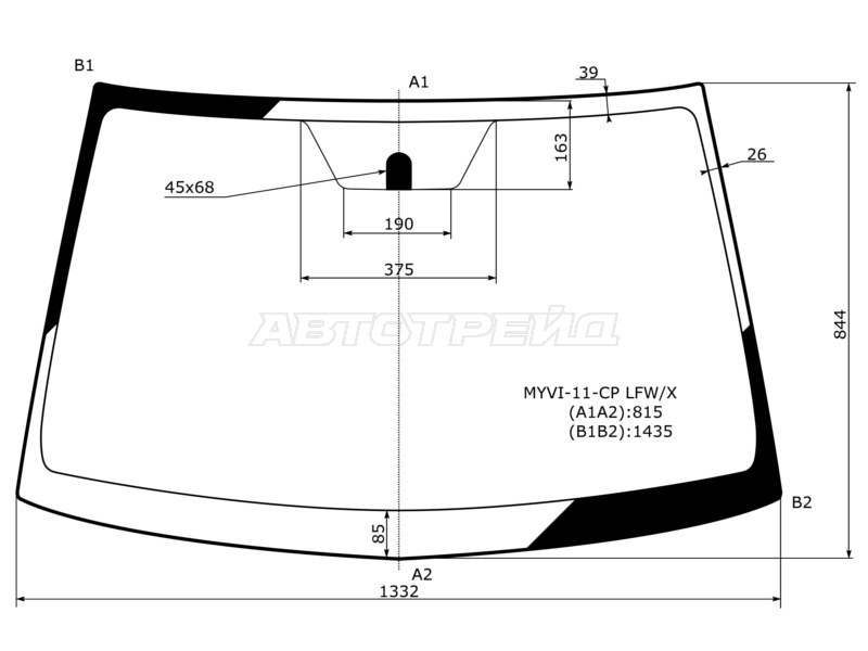 Стекло лобовое Toyota Passo 10-16 / Daihatsu Boon 10-16