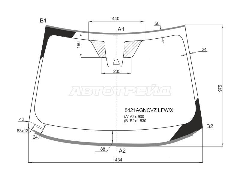 Стекло лобовое (Камера / Молдинг) Toyota C-HR 16-19 / Izoa 18-20