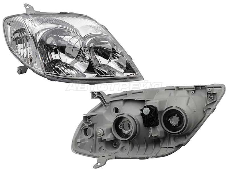 Фара Toyota Corolla (E120) 02-07 / Corolla Fielder 02-04 (Справа / Галоген / С электрокорректором)