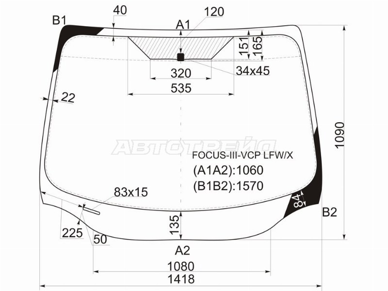 Стекло лобовое Ford Focus 10-19