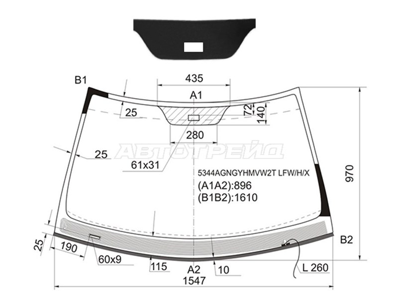 Стекло лобовое (Обогрев щеток / Датчик дождя / Молдинг) Mercedes-Benz S-Class 02-05