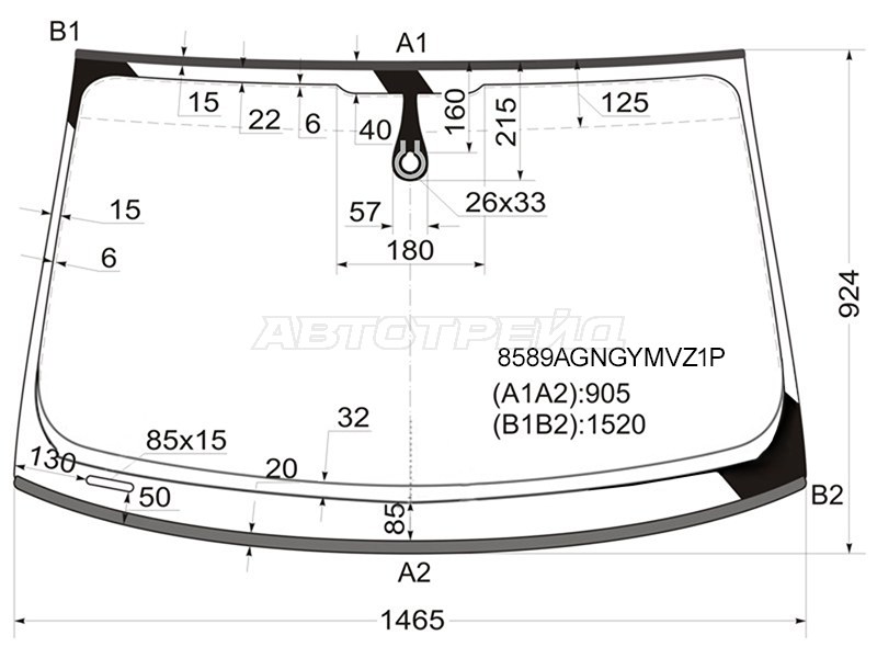 Стекло лобовое (Датчик дождя / Молдинг) Audi A4 08-12 / S4 08-11
