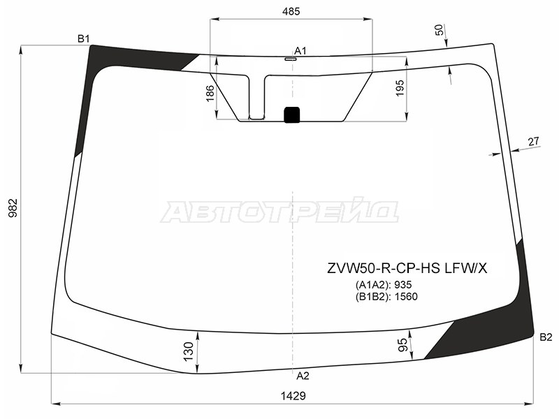 Стекло лобовое (Молдинг) Toyota Prius (ZVW50) 15-23