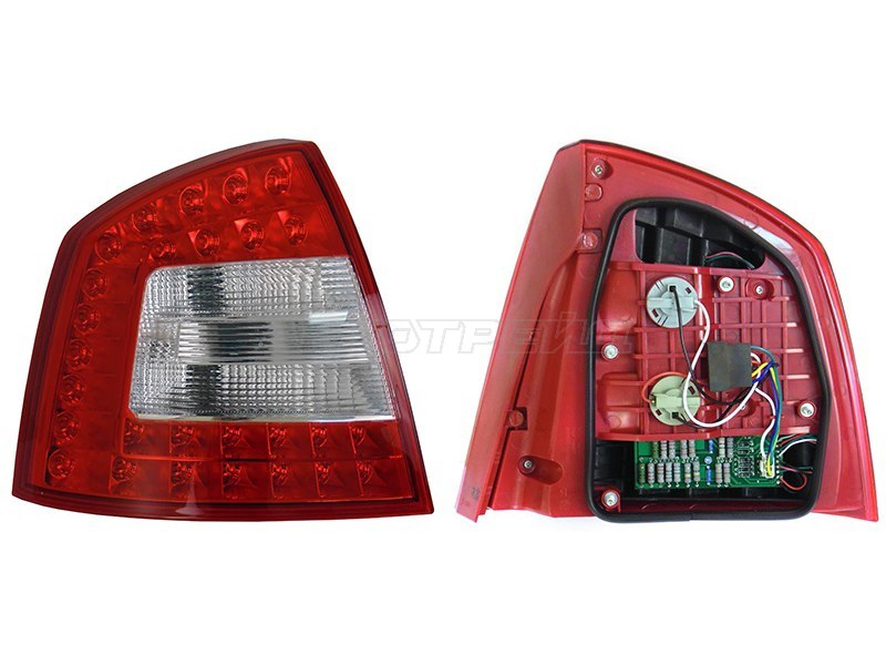 Фонарь задний Skoda Octavia 08-13 (Слева / Диоды / 4D SED)