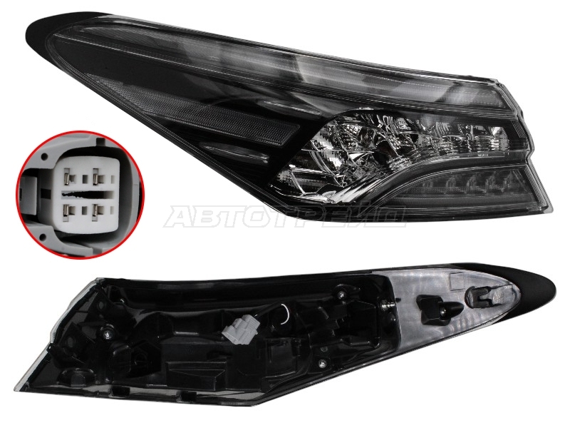 Фонарь задний Toyota Camry Europe / Russia (XV70) 17-22 (Слева / LED / Чёрный)