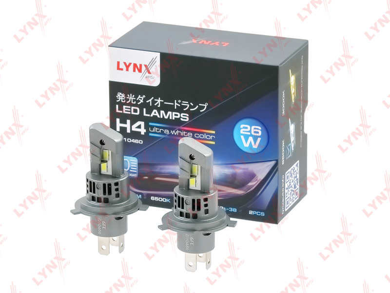 Лампа светодиодная (2 шт.) (LED H4 26W 12V P43t-38 2100lm 6500K)