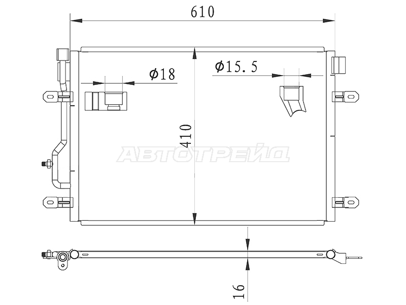 Радиатор кондиционера Audi A4 00-09 / S4 03-05