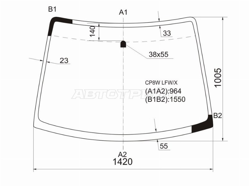 Стекло лобовое Mazda Premacy 99-05