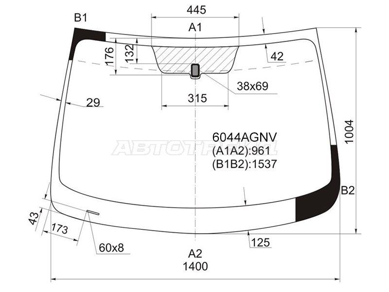 Стекло лобовое Nissan Qashqai 06-13 / Dualis 07-14