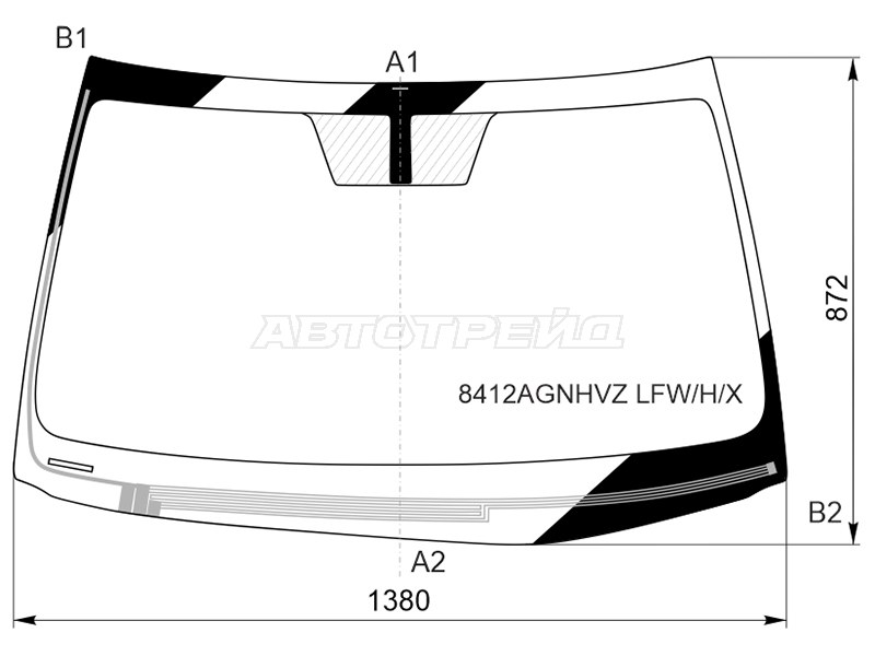 Стекло лобовое (Обогрев щеток / Молдинг) Lexus IS 13-20
