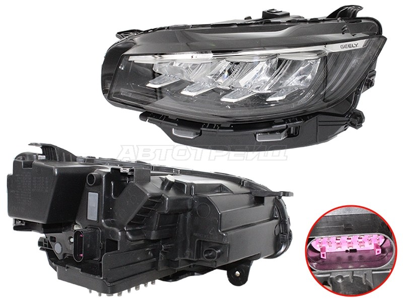 Фара Geely Atlas Pro 21- / Azkarra 20- (Слева / LED / С электрокорректором)